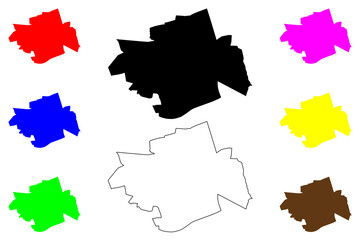 Apeldoorn City (Kingdom of the Netherlands, Holland, Gelderland) map vector illustration, scribble sketch City of Apeldoorn map