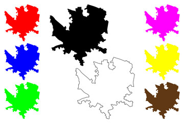 Andria City (Italian Republic, Italy, Apulia) map vector illustration, scribble sketch City of Andria map