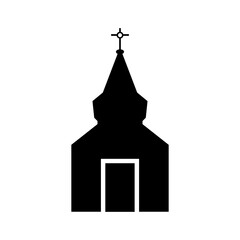 Church black and white flat vector icon design