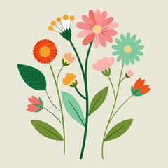 Hand drawn wildflowers, Artistic Wildflower Drawings