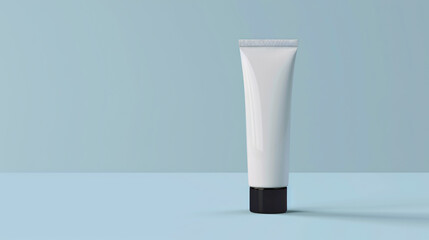 Packaging tube with an empty label for cream or cosmetics, clean background, mockup for the concept