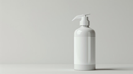 Plastic bottle with pump, clean background, mockup for the concept