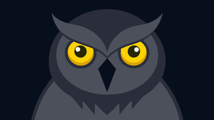 owl on a black background