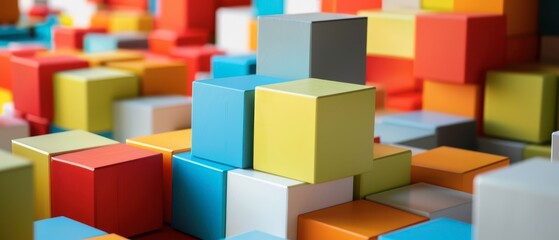 Obraz premium A Closeup of Multicolored Cubes Arranged in a Pattern