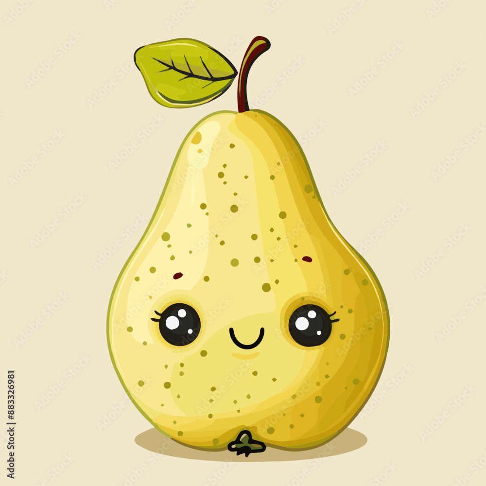 Canvas Prints Cute Cartoon Pear Fruit Food Character