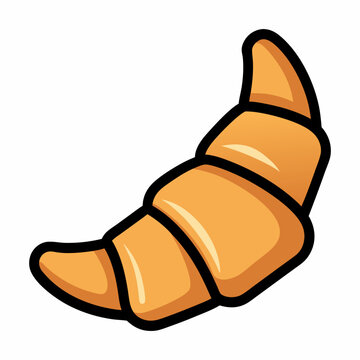 recommend clip art: Croissant Hand Drawn Doodle Icon, isolated on white background (6)