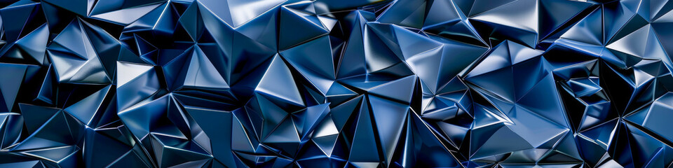 Obraz premium Abstract Dark Blue Polygonal Geometric Shapes Background with Reflective Surfaces