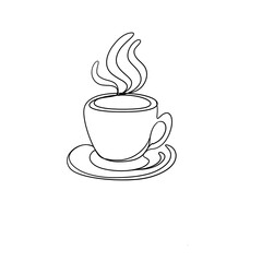 cup of coffee Line Art. Coffee Lovers Concept Line Art Style for Logos, Business Cards, Banners.