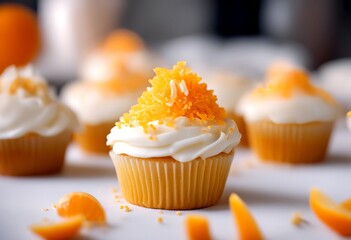 celebration anniversary muffin birthday party sponge butter cream iced cupcakes cupcake orange zest