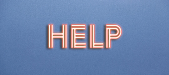 Help neon sign on a wall