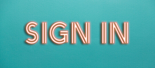 Sign in neon sign on a wall