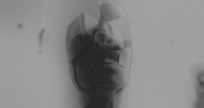 A crushed android headshell in x-ray