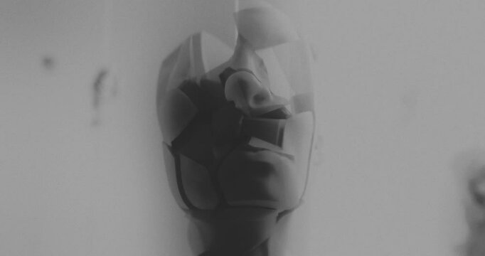 An old and crushed android headshell in x-ray