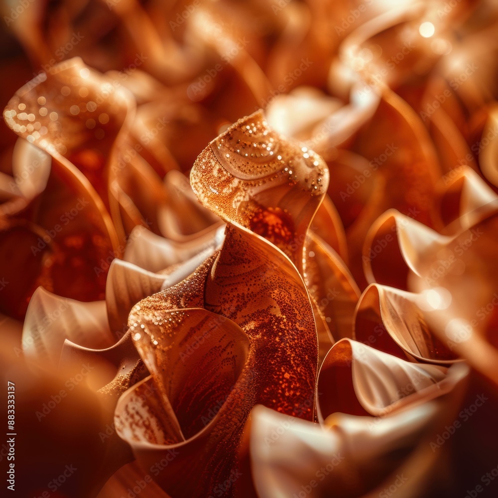 Canvas Prints Close-up of orange-colored seashells with a spiral shape. AI.