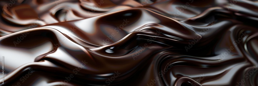 Poster rich and creamy chocolate waves with a smooth texture. ideal for food backgrounds and dessert visual