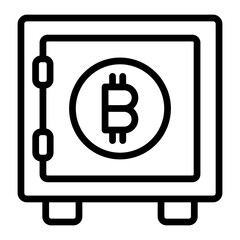 Crypto Vault Vector Line Icon Design