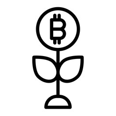 Grow Vector Line Icon Design
