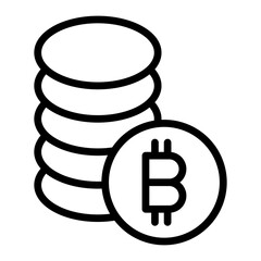 Coin Vector Line Icon Design