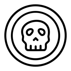 Skull Vector Line Icon Design