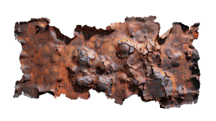 Rusty metal on a transparent background
