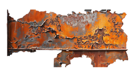 Rusty metal on a transparent background