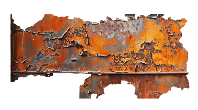 Rusty metal on a transparent background