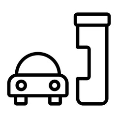 Drive Thru Vector Line Icon Design