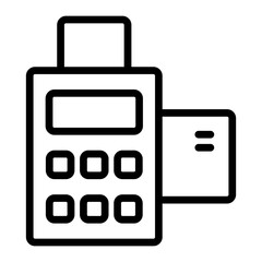 Pos Terminal Vector Line Icon Design