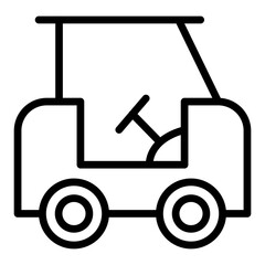 Golf Cart Vector Line Icon Design