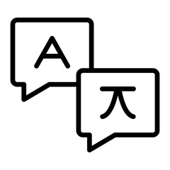 Translator Vector Line Icon Design