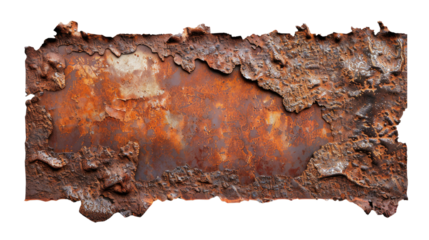 Rusty metal on a transparent background