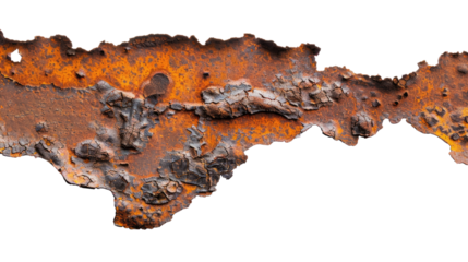 Rusty metal on a transparent background