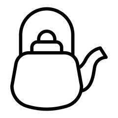 Kettle Vector Line Icon Design