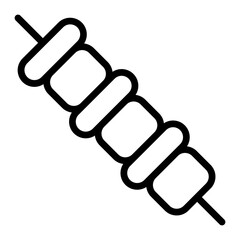 Skewer Vector Line Icon Design