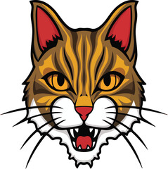 cat head vector art illustration