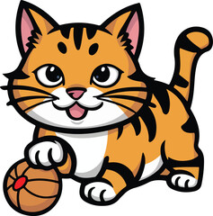 cat head vector art illustration