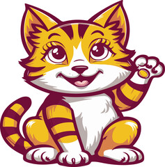 cat head vector art illustration