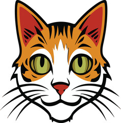 cat head vector art illustration