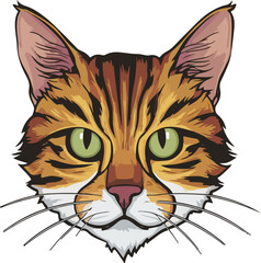 cat head vector art illustration