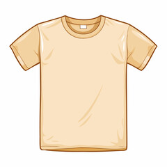 Vector Single Cartoon Illustration Beige T shirt , isolated on white background (7)