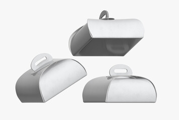 3d paper bag,cake box,isolated on white background