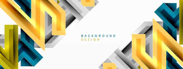 Line zig zag dynamic geometric abstract background. Colorful lines with shadow and light effects, various routes concept. Vector Illustration For Wallpaper, Banner, Background, Card