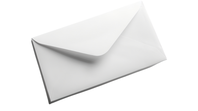 White envelope on a transparent background