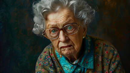 The image of the mother-in-law with a cold and critical look, her disapproving look clearly expresses her dissatisfaction, which makes the atmosphere tense.