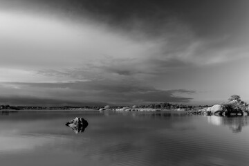 Landscape in the Molano reservoir. Spain.