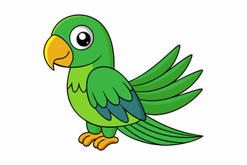 cartoon parrot on white