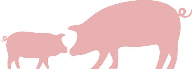 Pigs Silhouette Graphic Design 
