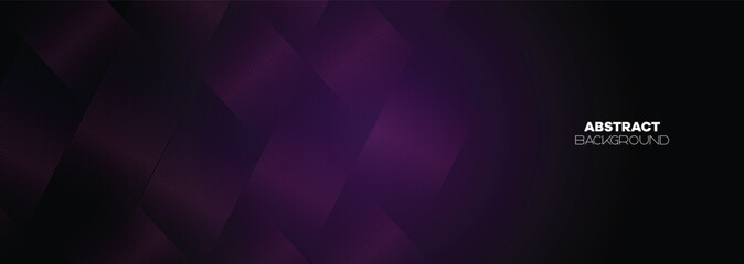 Abstract Dark Purple-Pink Waving Lines Technology Background. Black-Violet Gradient With Glowing Lines Shiny Geometric Shape and Diagonal, for Brochure, Cover, Poster, Banner, Website, Header