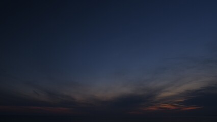 Dark sky after sunset over sea