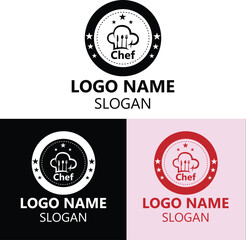 Chef restaurant and food logo vector design
